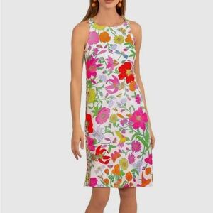 GRETCHEN SCOTT- Birds & the Bees Floral Sleeveless Dress - Multicolor